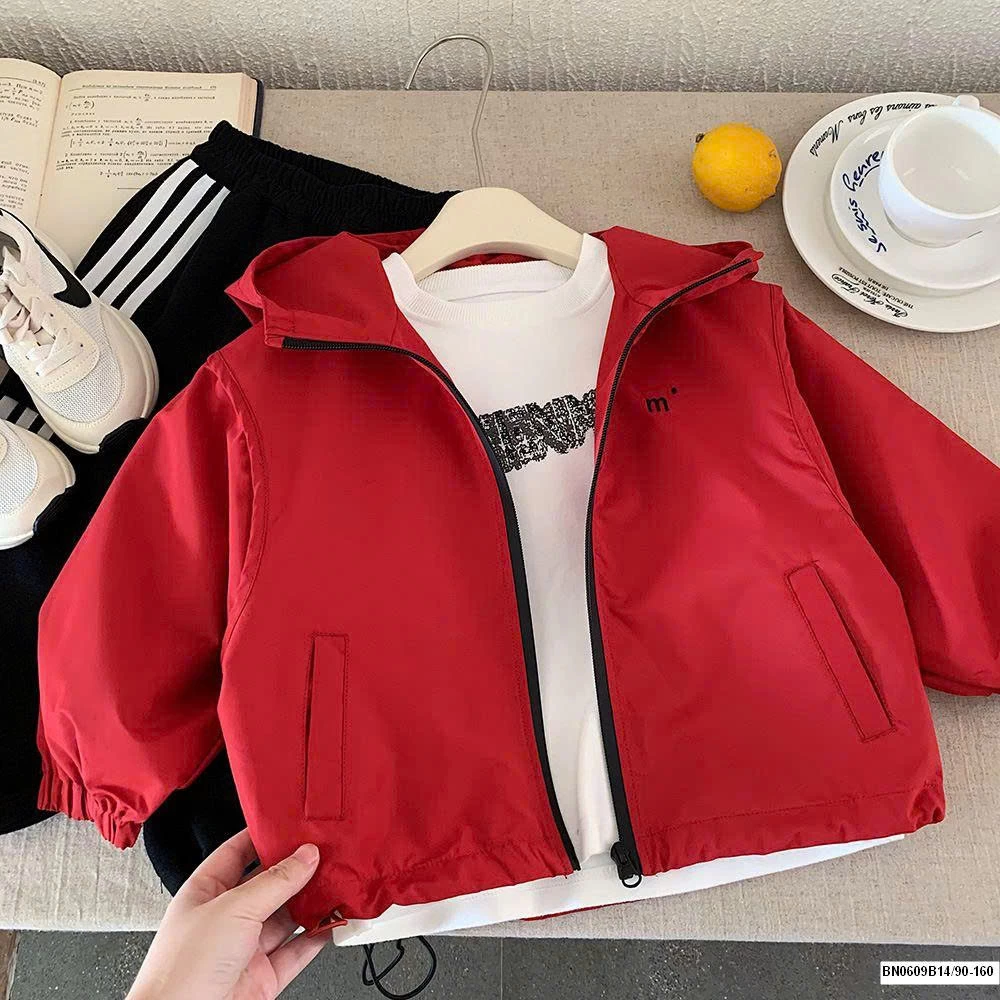 ÁO KHOÁC GIÓ ĐỎ TRƠN MÀU