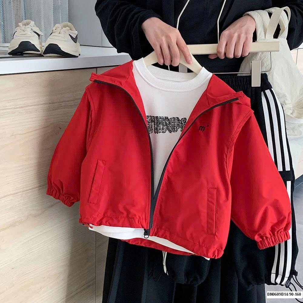 ÁO KHOÁC GIÓ ĐỎ TRƠN MÀU