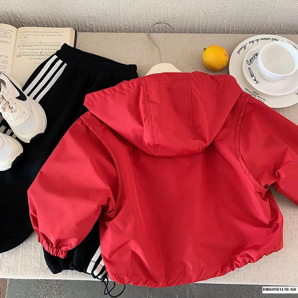 ÁO KHOÁC GIÓ ĐỎ TRƠN MÀU