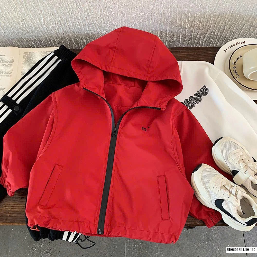 ÁO KHOÁC GIÓ ĐỎ TRƠN MÀU