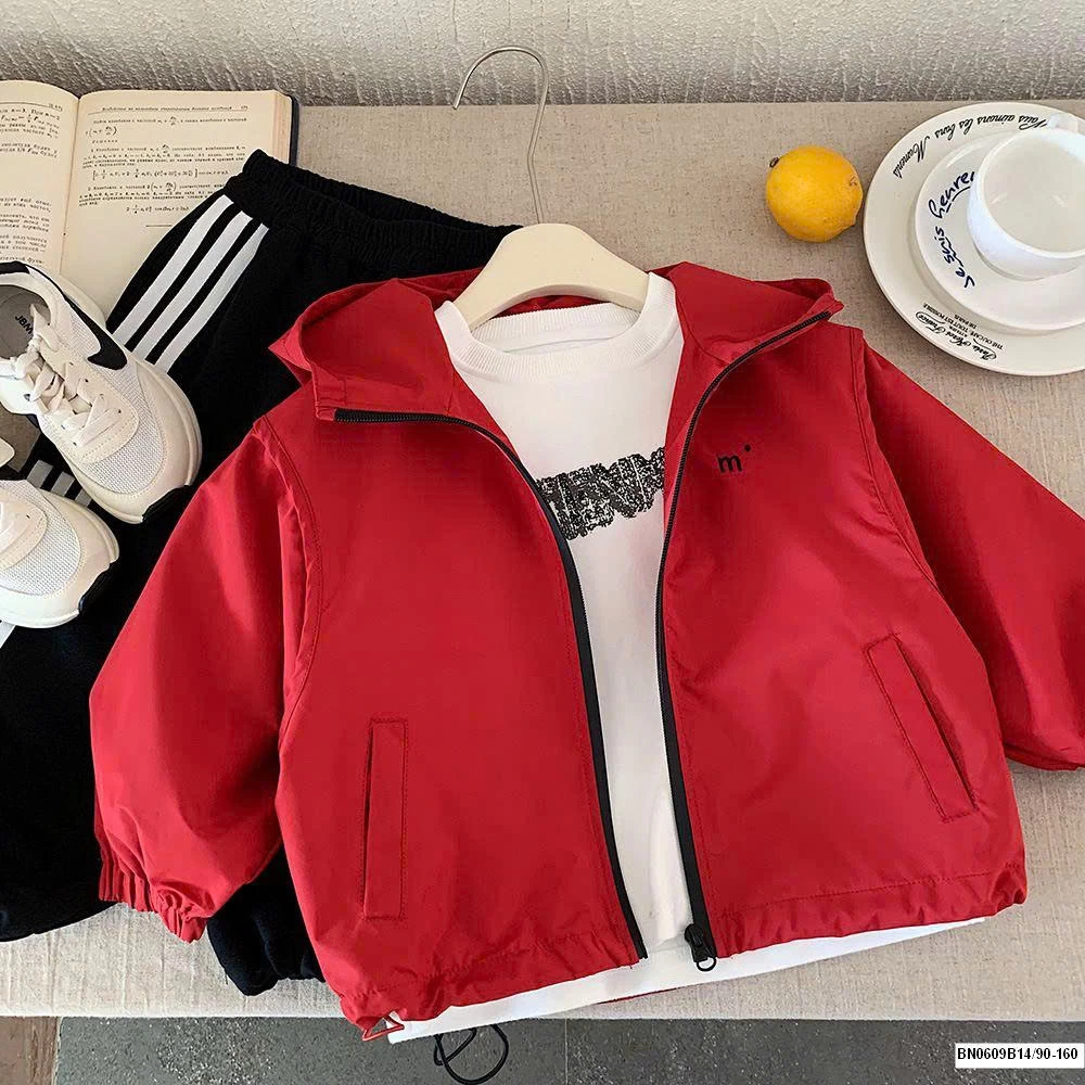 ÁO KHOÁC GIÓ ĐỎ TRƠN MÀU