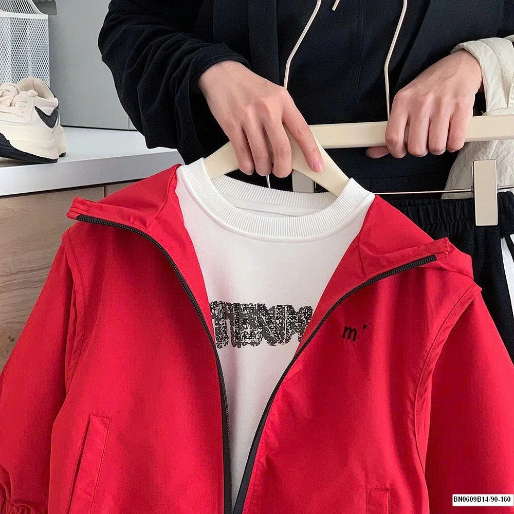 ÁO KHOÁC GIÓ ĐỎ TRƠN MÀU