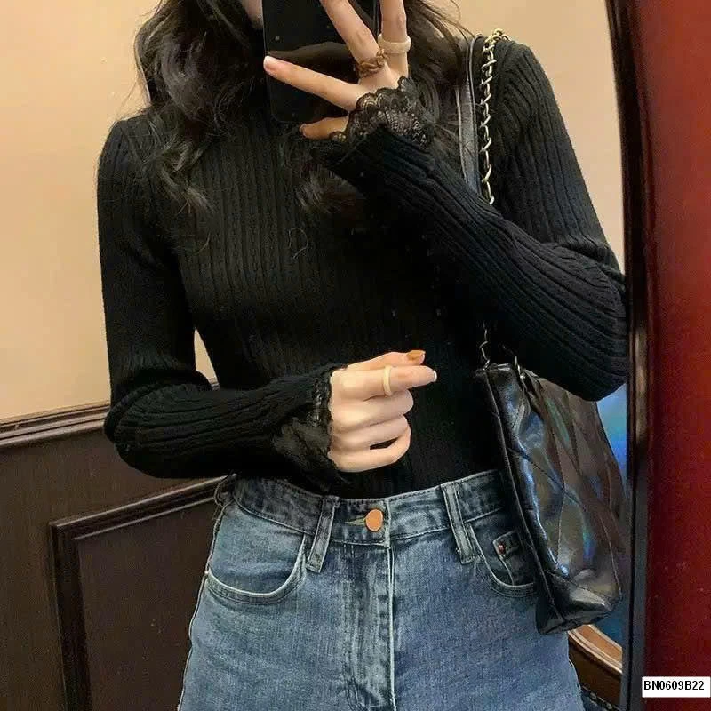 ÁO LEN NỮ MIX REN