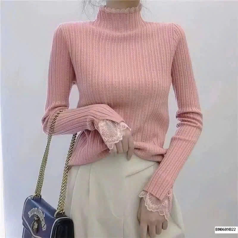 ÁO LEN NỮ MIX REN