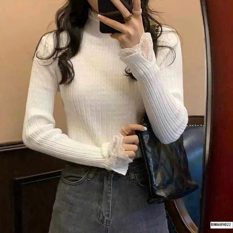 ÁO LEN NỮ MIX REN