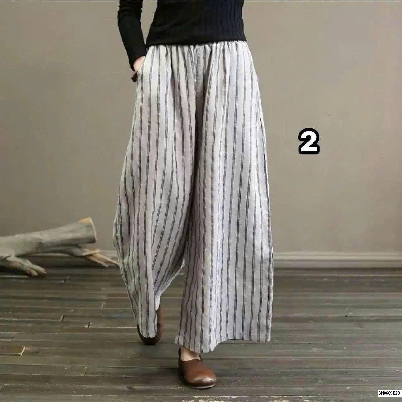 QUẦN ỐNG RỘNG KẺ SỌC