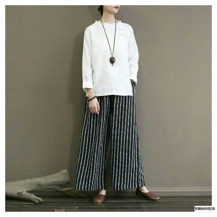 QUẦN ỐNG RỘNG KẺ SỌC