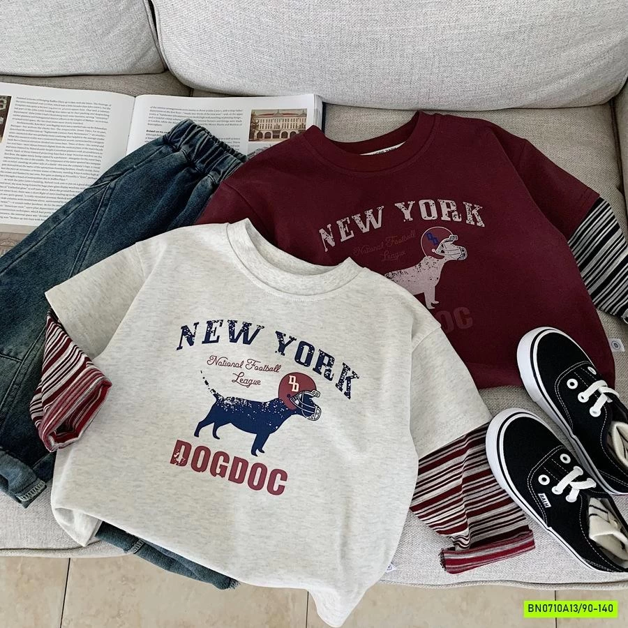 ÁO CÚN GIẢ 2 LỚP TAY KẺ