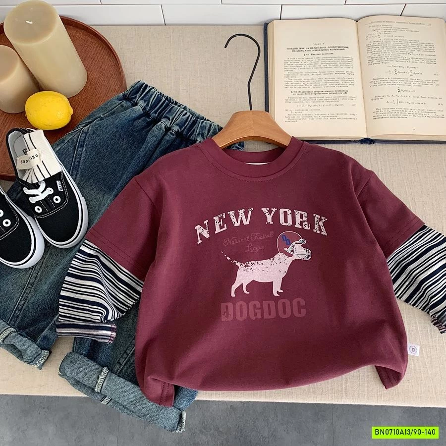 ÁO CÚN GIẢ 2 LỚP TAY KẺ