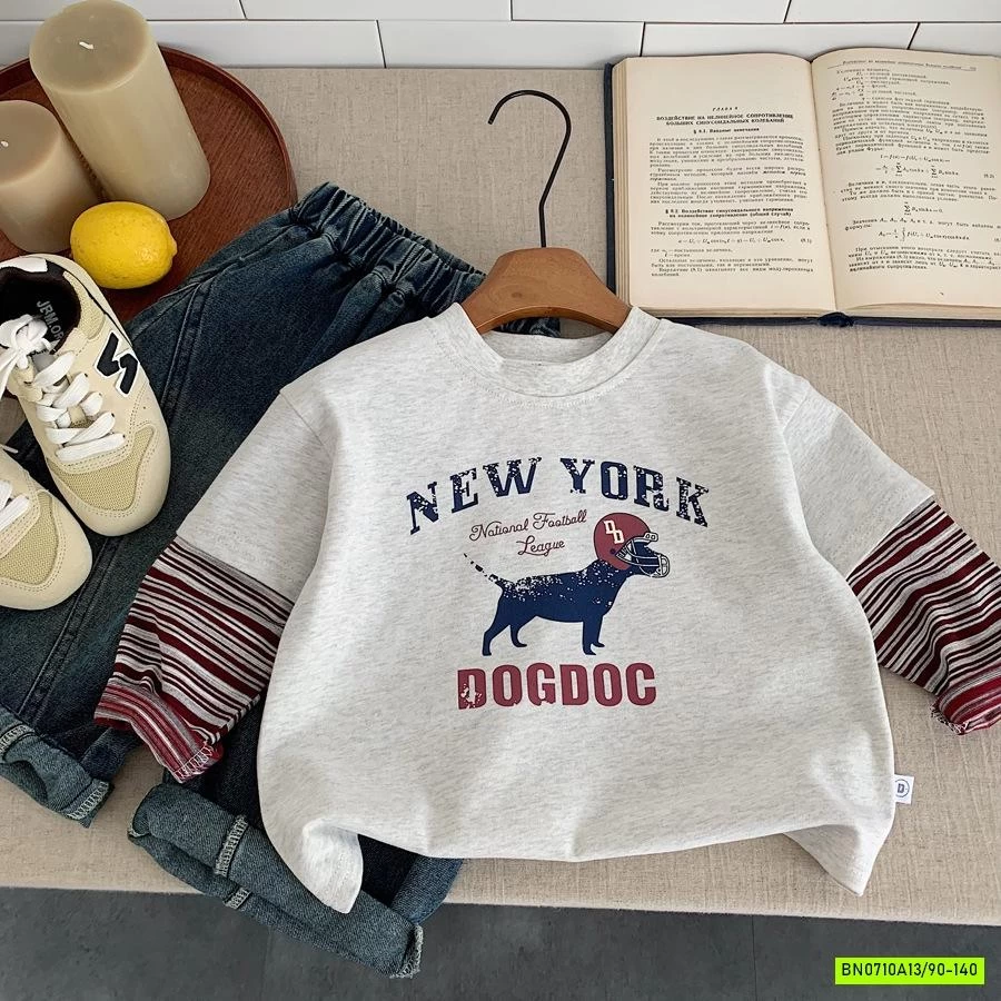 ÁO CÚN GIẢ 2 LỚP TAY KẺ