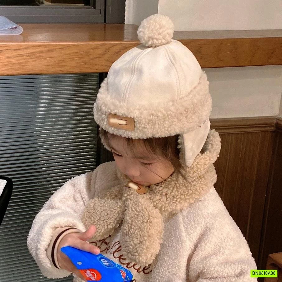 SÉT MŨ LÔNG CỪU KÈM KHĂN