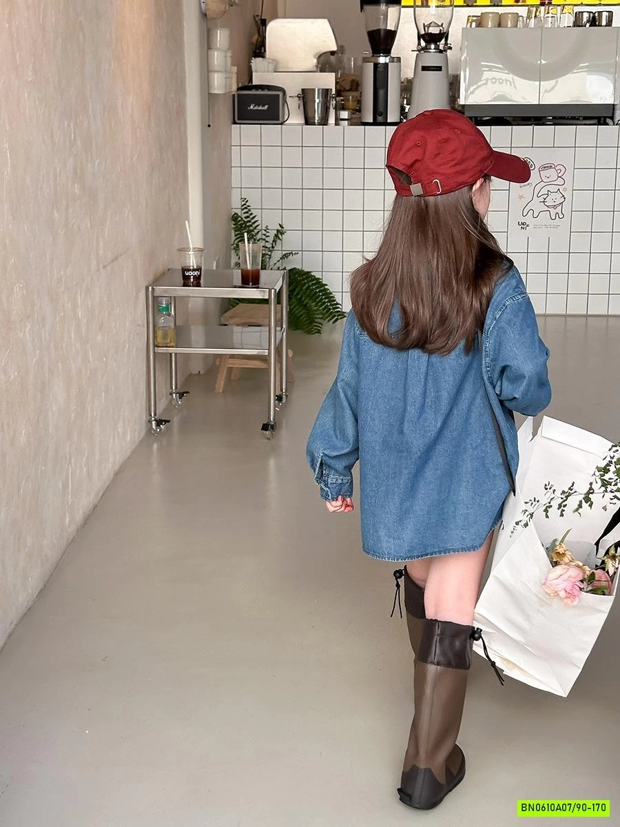 SƠ MI JEANS THÊU LOGO 25F133 AMBB