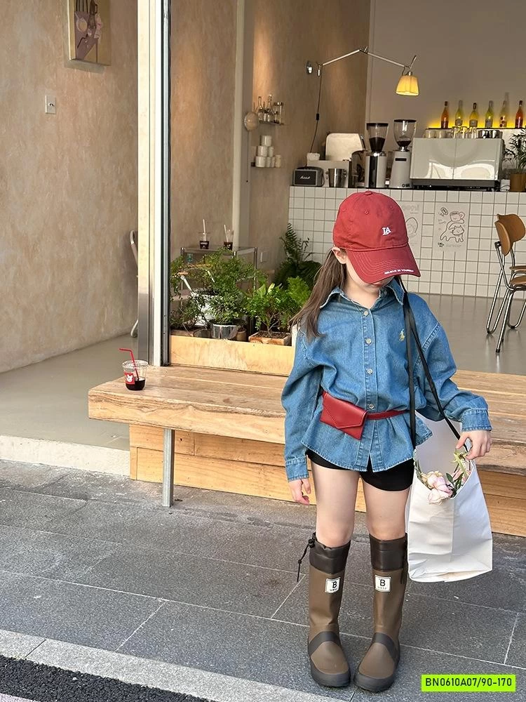 SƠ MI JEANS THÊU LOGO 25F133 AMBB