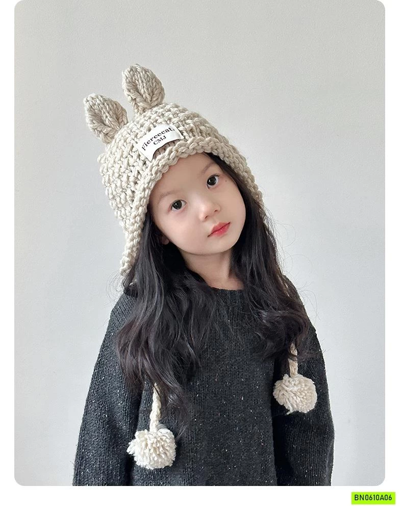 MŨ LEN DỆT TAI THỎ DỄ THƯƠNG