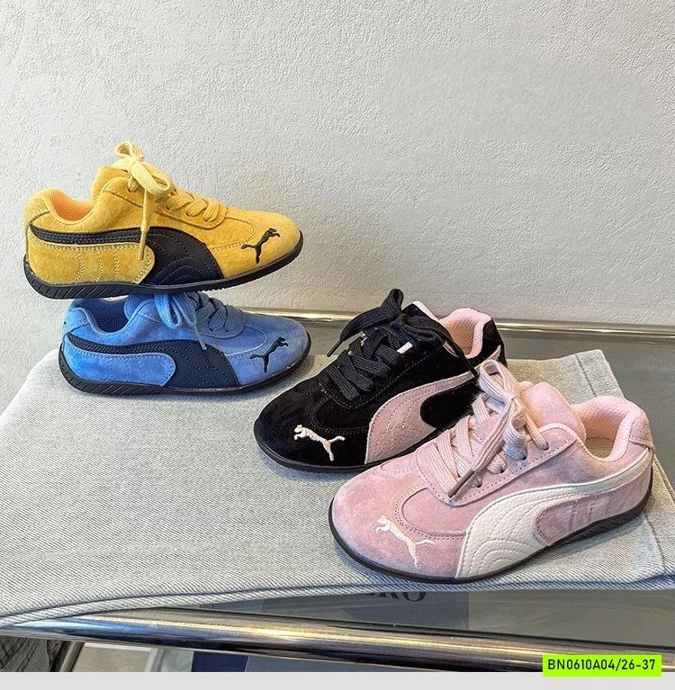 GIÀY THỂ THAO DA LỘN THÊU LOGO