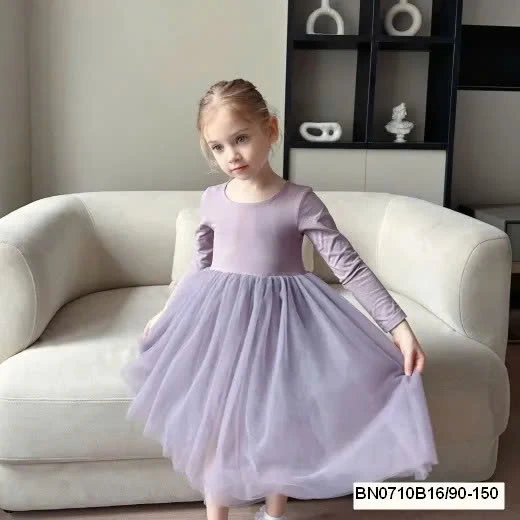 VÁY THUN MÙA THU PHỐI CHÂN VOAN