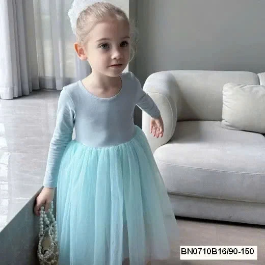 VÁY THUN MÙA THU PHỐI CHÂN VOAN