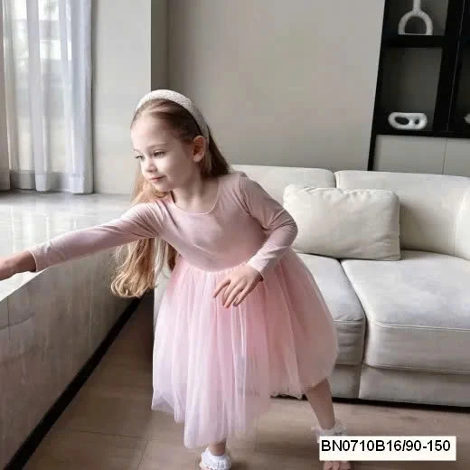 VÁY THUN MÙA THU PHỐI CHÂN VOAN