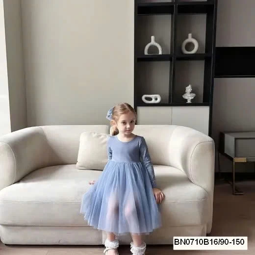 VÁY THUN MÙA THU PHỐI CHÂN VOAN