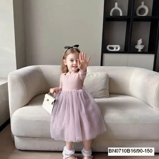 VÁY THUN MÙA THU PHỐI CHÂN VOAN