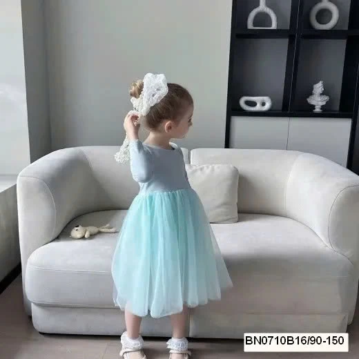 VÁY THUN MÙA THU PHỐI CHÂN VOAN