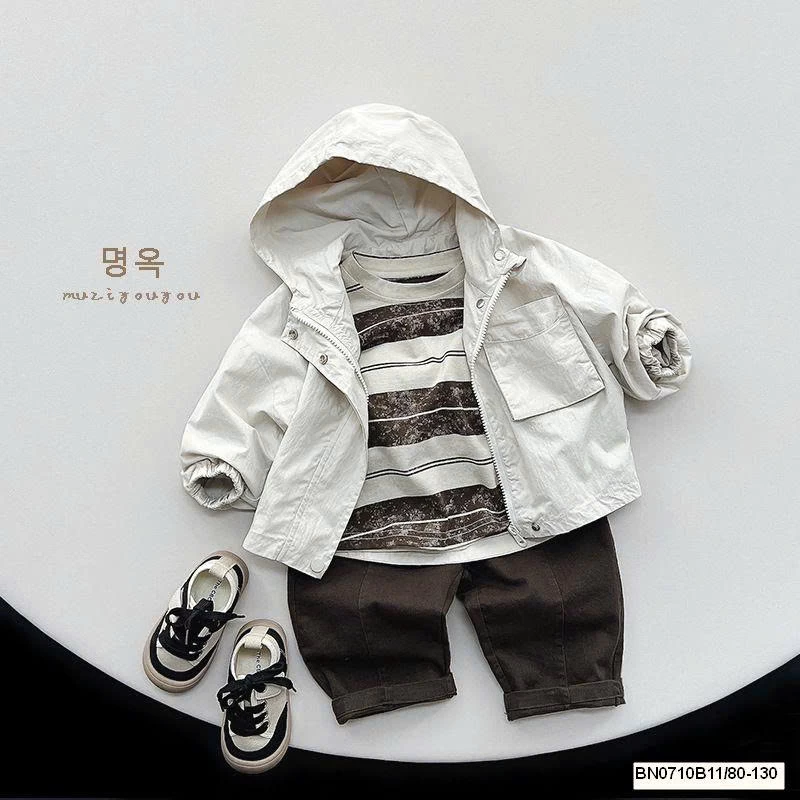 ÁO KHOÁC GIÓ CÓ MŨ  MUZIYOUYOU