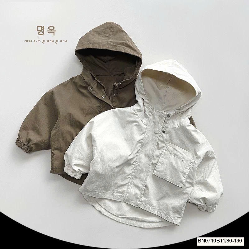 ÁO KHOÁC GIÓ CÓ MŨ  MUZIYOUYOU