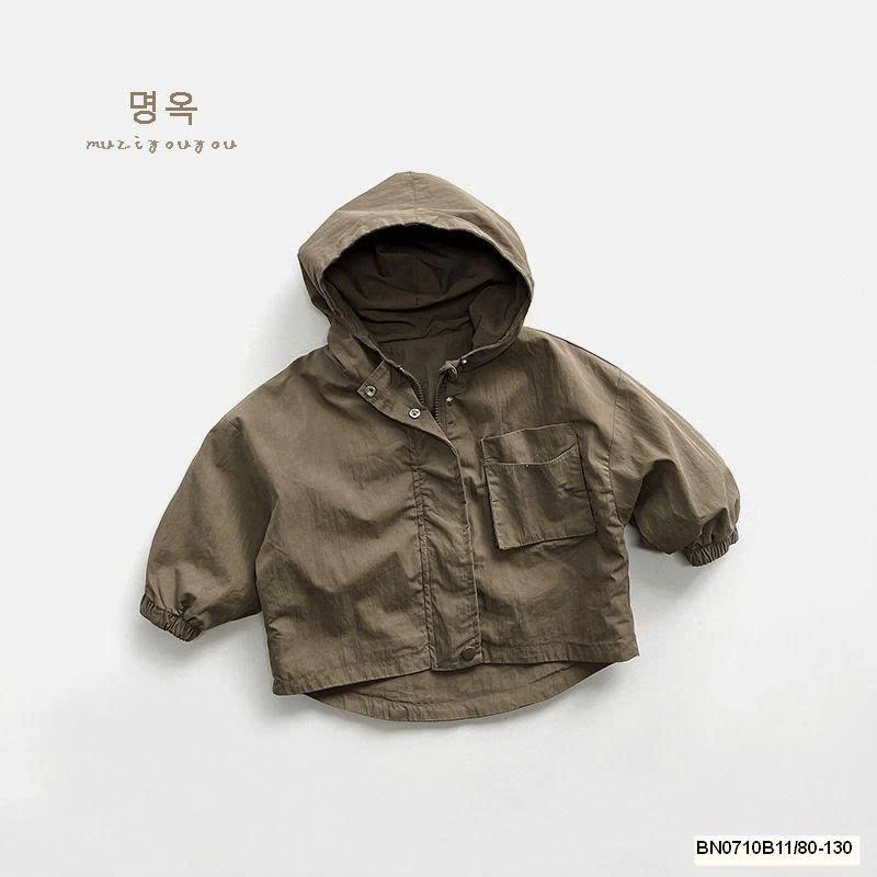 ÁO KHOÁC GIÓ CÓ MŨ  MUZIYOUYOU