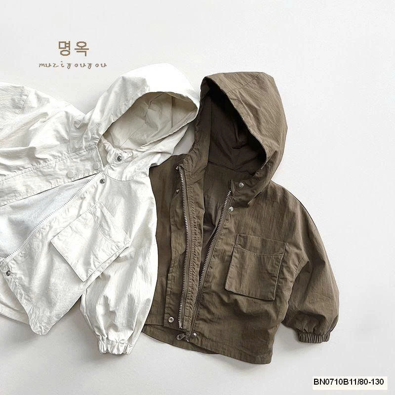 ÁO KHOÁC GIÓ CÓ MŨ  MUZIYOUYOU