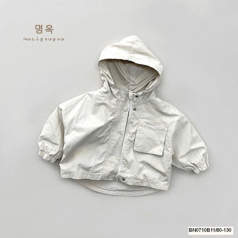 ÁO KHOÁC GIÓ CÓ MŨ  MUZIYOUYOU