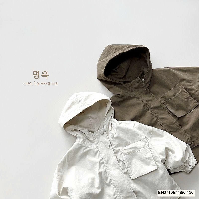 ÁO KHOÁC GIÓ CÓ MŨ  MUZIYOUYOU
