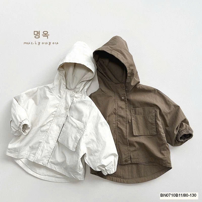 ÁO KHOÁC GIÓ CÓ MŨ  MUZIYOUYOU