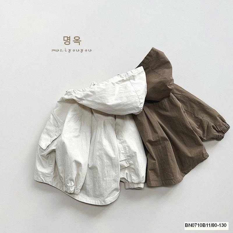 ÁO KHOÁC GIÓ CÓ MŨ  MUZIYOUYOU