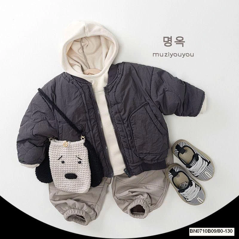 ÁO COTTON GIỮ NHIỆT LIỀN MŨ SIÊU ẤM MUZIYOUYOU