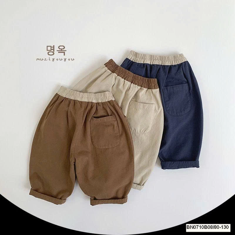 QUẦN BAGGY PHỐI CẠP CHUN MUZIYOUYOU