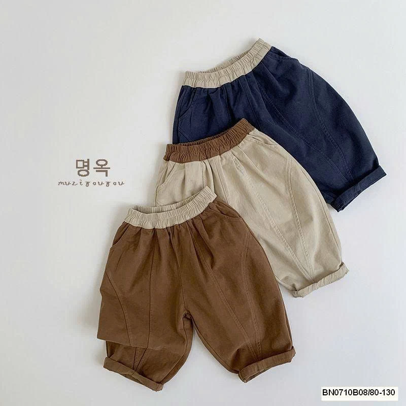 QUẦN BAGGY PHỐI CẠP CHUN MUZIYOUYOU