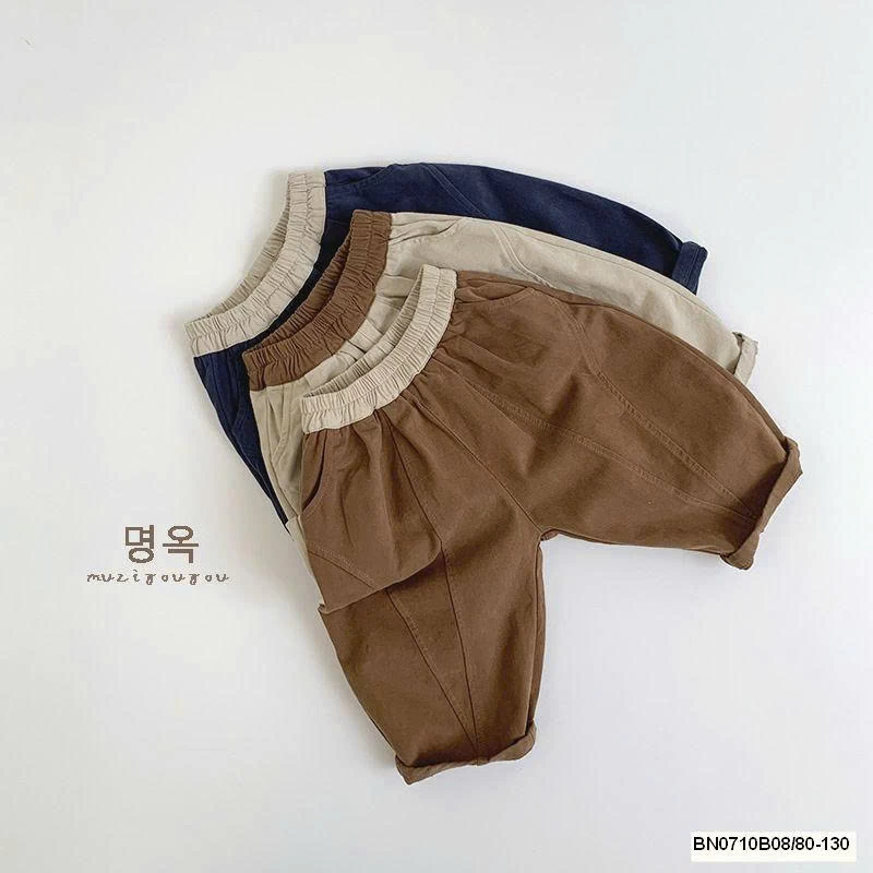 QUẦN BAGGY PHỐI CẠP CHUN MUZIYOUYOU