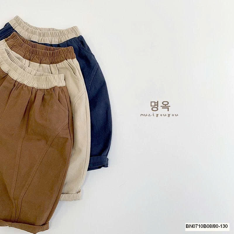 QUẦN BAGGY PHỐI CẠP CHUN MUZIYOUYOU