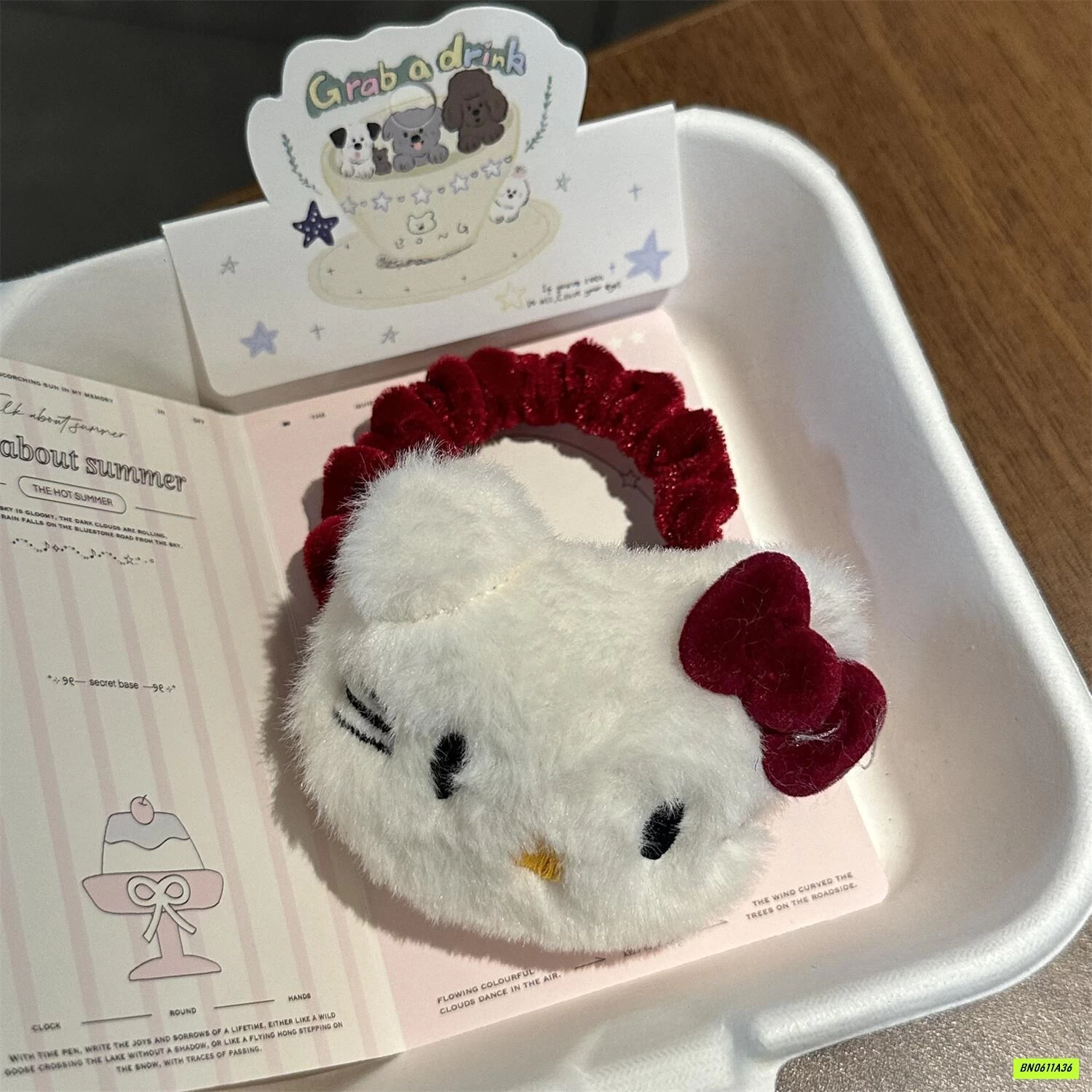 SÉT BUỘC TÓC + KẸP KITTY ĐỎ