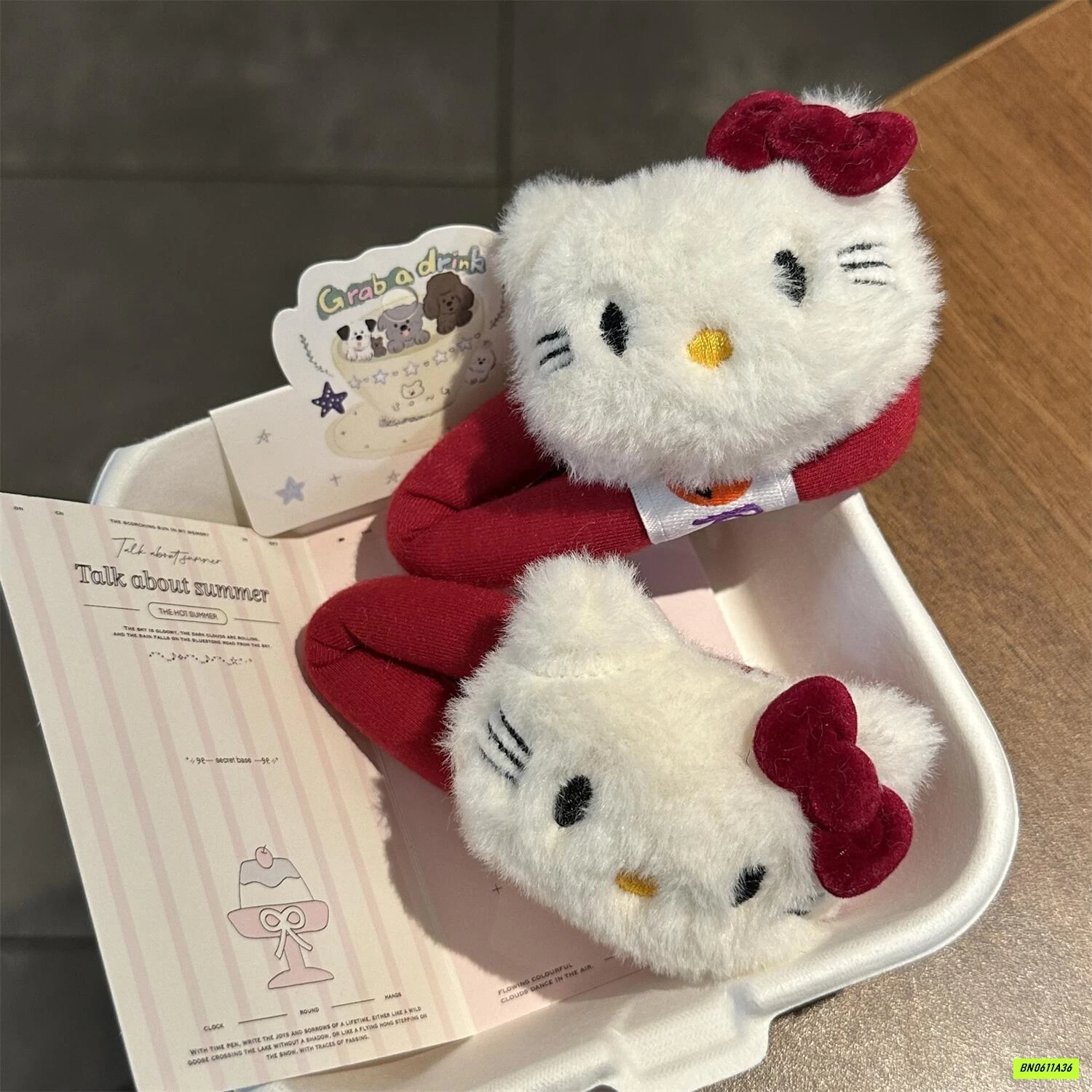 SÉT BUỘC TÓC + KẸP KITTY ĐỎ