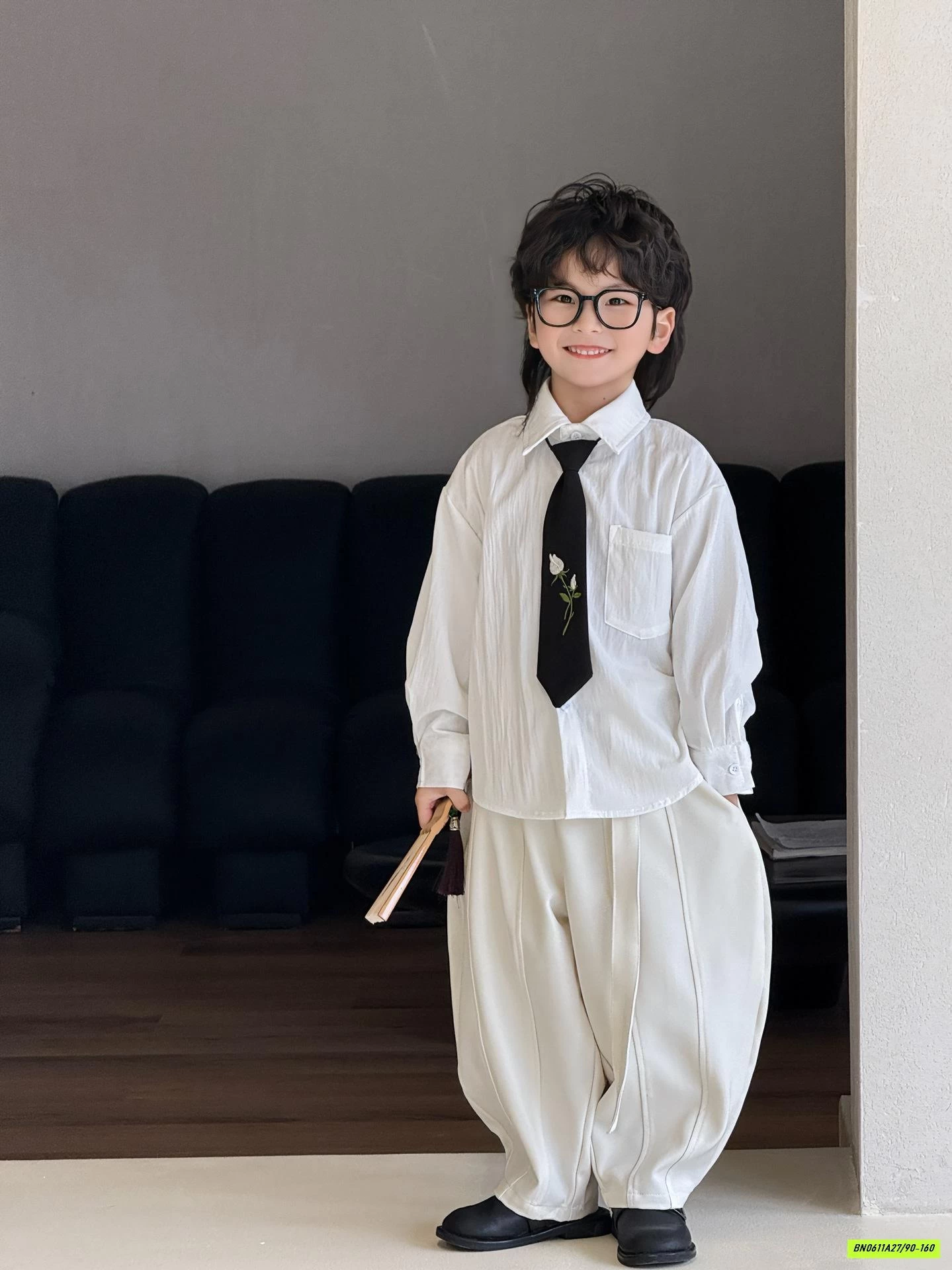 SƠ MI ĐŨI HOA KÈM CÀ VẠT