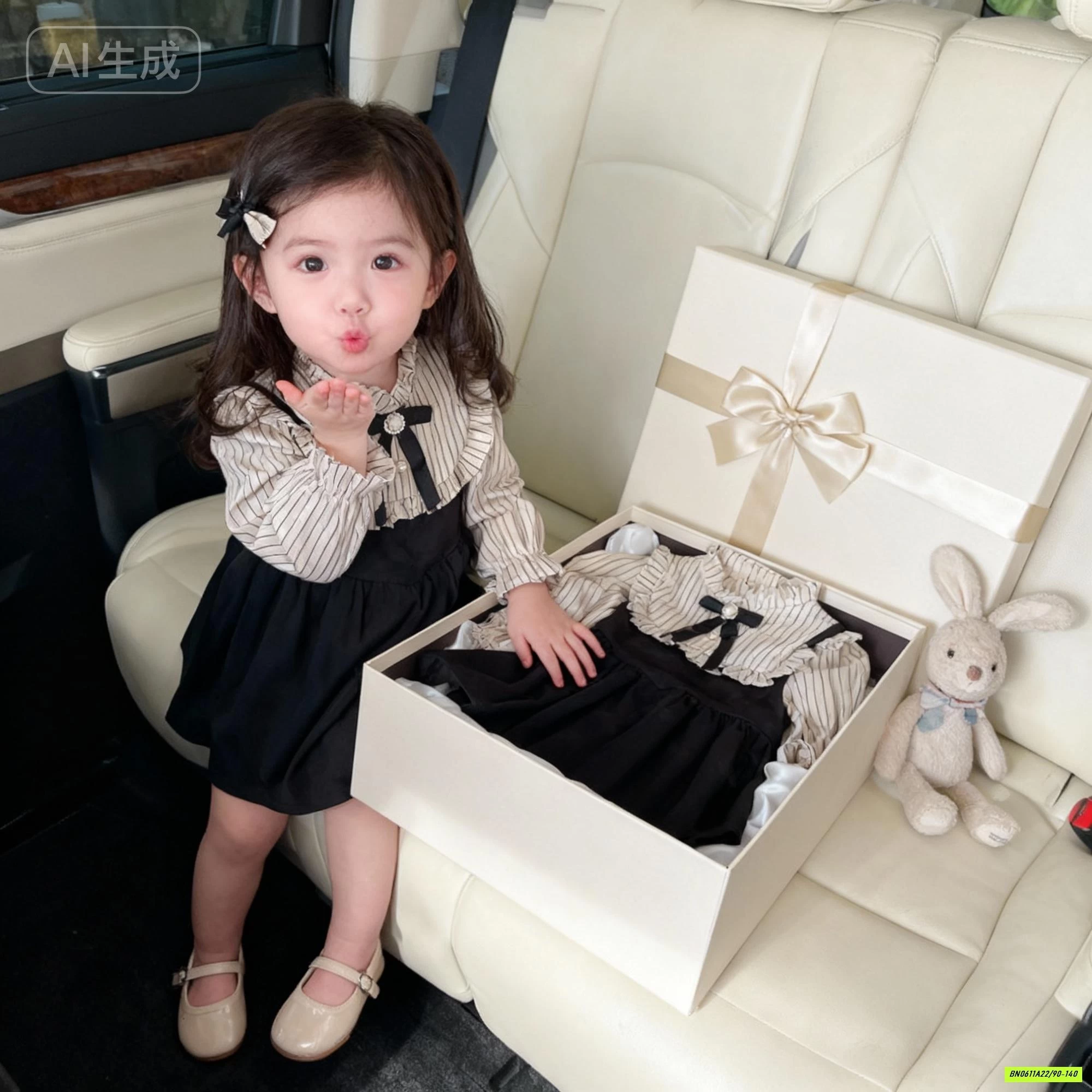 ĐẦM SƠ MI CỔ BÈO NƠ PREMIUM