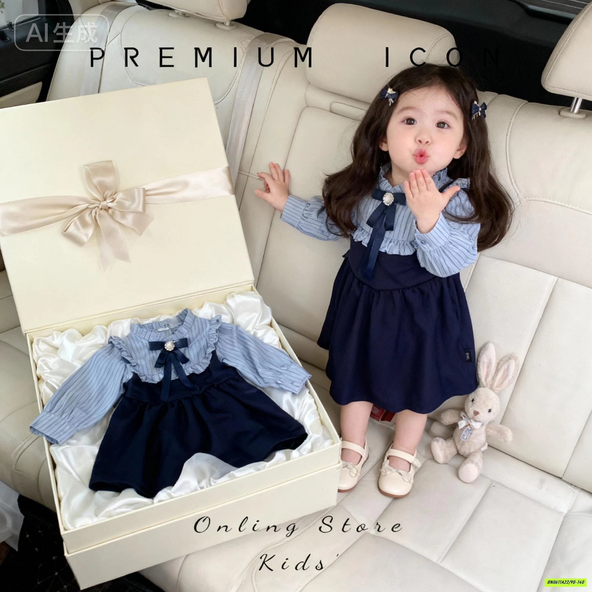 ĐẦM SƠ MI CỔ BÈO NƠ PREMIUM