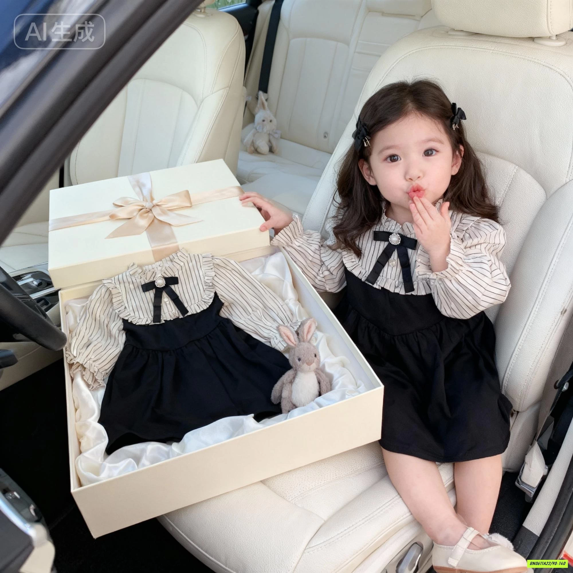 ĐẦM SƠ MI CỔ BÈO NƠ PREMIUM