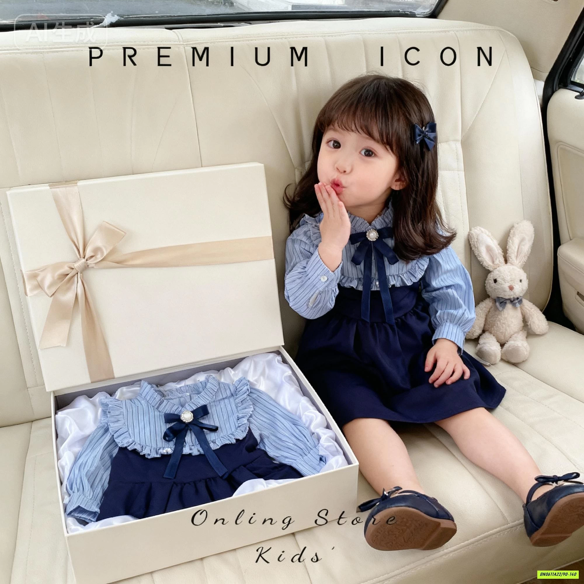 ĐẦM SƠ MI CỔ BÈO NƠ PREMIUM