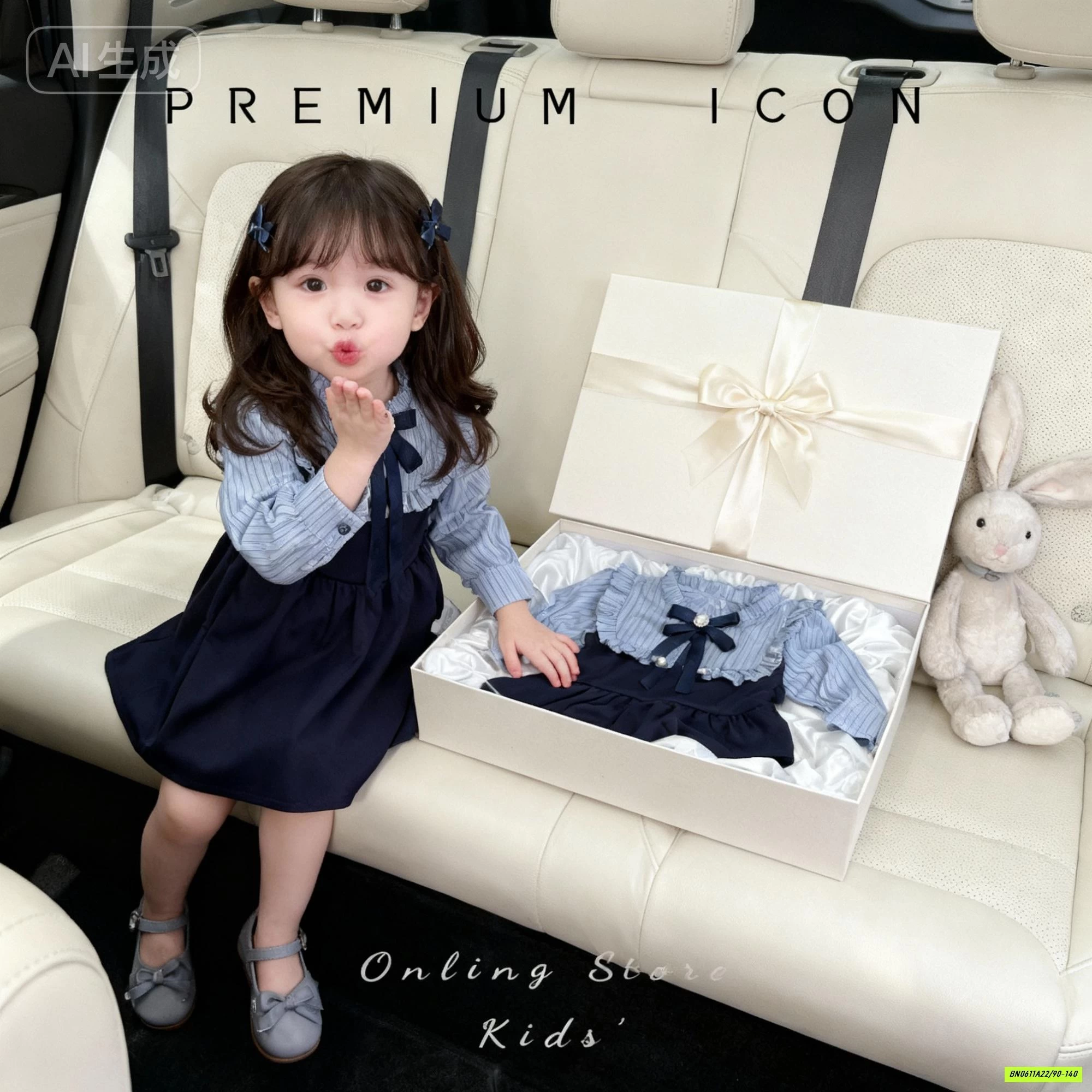 ĐẦM SƠ MI CỔ BÈO NƠ PREMIUM