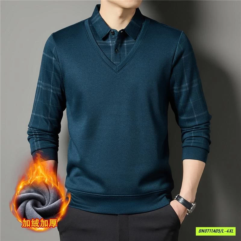 ÁO LEN NAM GIẢ CỔ SƠ MI LÓT LÔNG