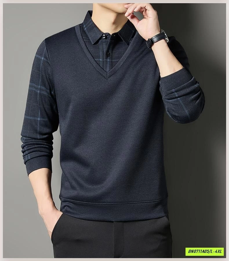 ÁO LEN NAM GIẢ CỔ SƠ MI LÓT LÔNG