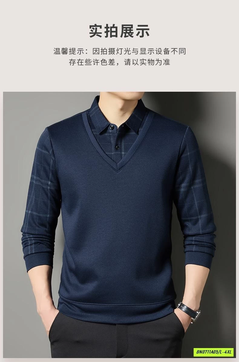 ÁO LEN NAM GIẢ CỔ SƠ MI LÓT LÔNG