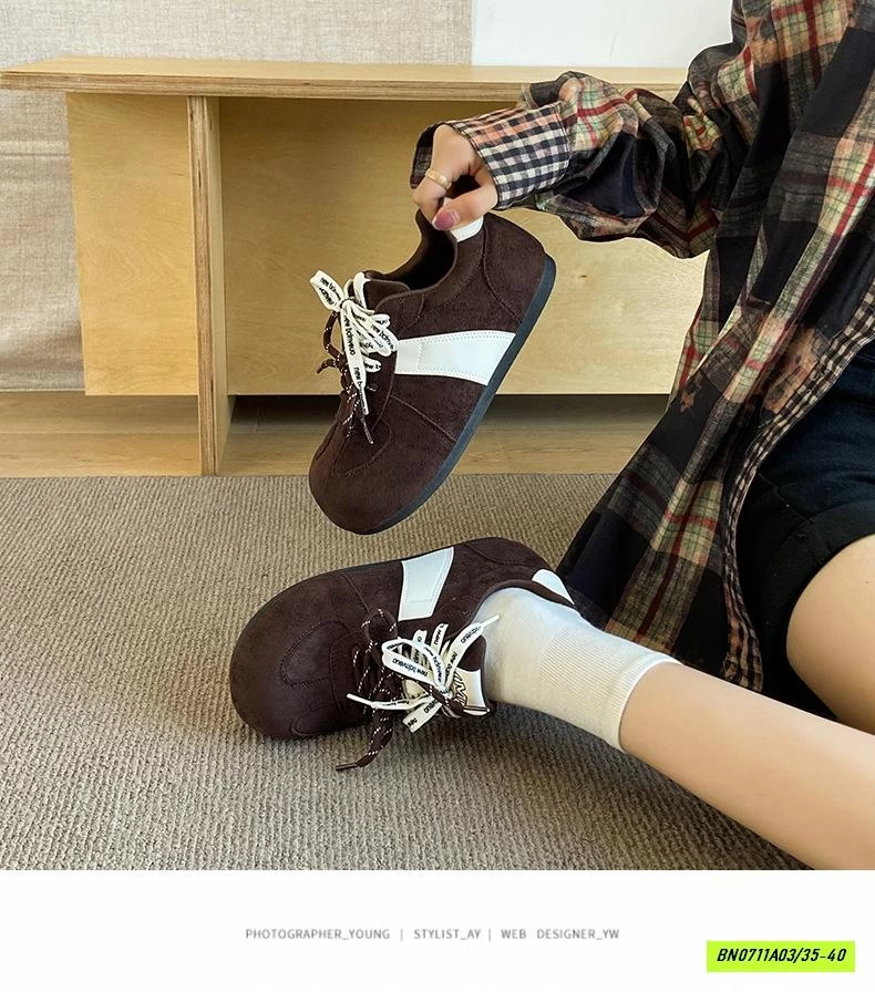 GIÀY THỂ THAO DA LỘN ĐỘN ĐẾ NỮ